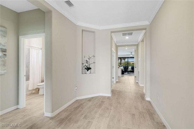 19694 Deming Ln, Estero, FL 33928 - corridor featuring ornamental molding and light wood-style floors