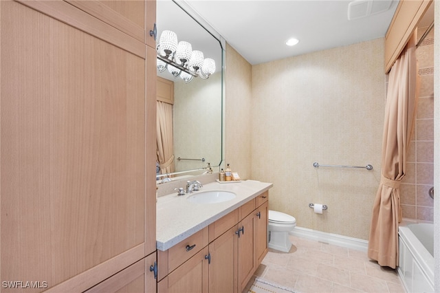 14270 Royal Harbour Ct Unit 920, Fort Myers, FL 33908 - bathroom with vanity, toilet, shower / bath combination with curtain, and baseboards