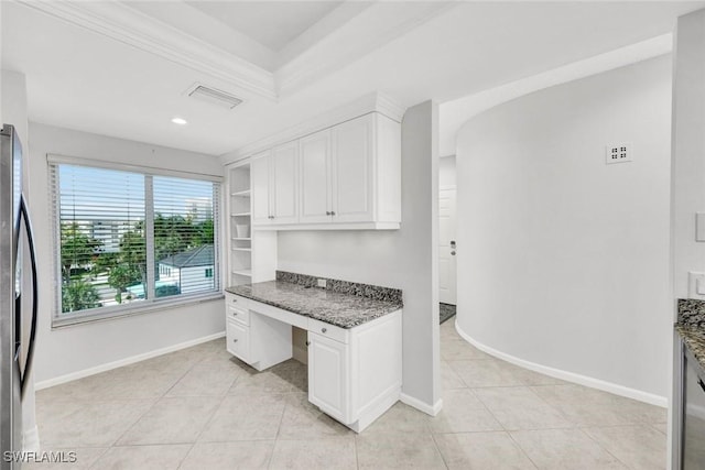 255 Park Shore Dr Unit 3-341, Naples, FL 34103 - unfurnished office featuring built in desk, light tile patterned floors, baseboards, and recessed lighting