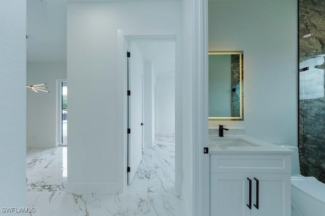341 NE 31st Ter, Cape Coral, FL 33909 - corridor featuring light marble finish floors and a sink