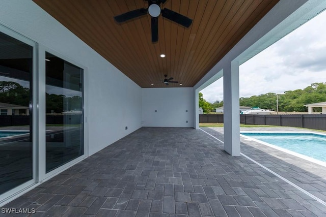 341 NE 31st Ter, Cape Coral, FL 33909 - view of patio / terrace with a ceiling fan and fence