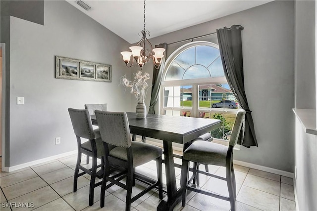 2128 SW 8th Ct, Cape Coral, FL 33991 - dining room with baseboards, a chandelier, and light tile patterned flooring