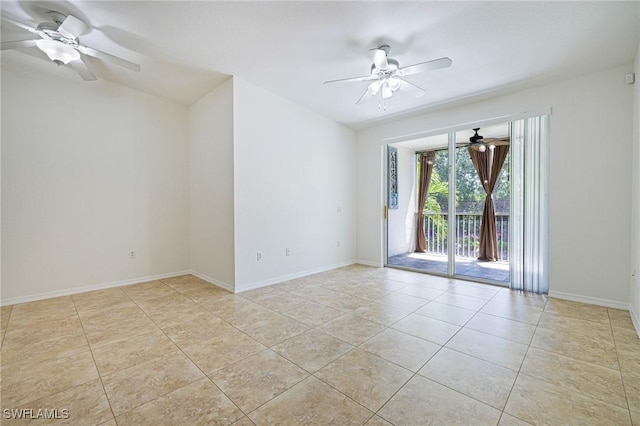 20273 Royal Villagio Ct Unit 204, Estero, FL 33928 - unfurnished room with ceiling fan, light tile patterned floors, and baseboards
