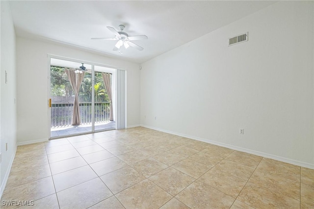 20273 Royal Villagio Ct Unit 204, Estero, FL 33928 - empty room featuring ceiling fan, light tile patterned floors, and baseboards