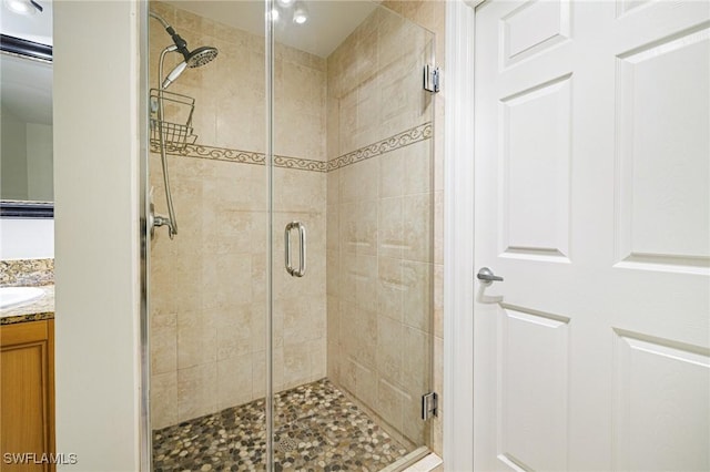 20273 Royal Villagio Ct Unit 204, Estero, FL 33928 - bathroom featuring a shower stall and vanity