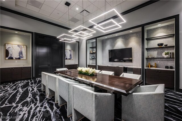 5416 Double Eagle Cir Unit 2327, Ave Maria, FL 34142 - cinema room featuring dark marble finish floors and a decorative wall