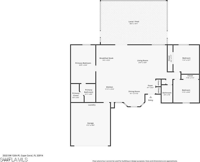 2532 SW 12th Pl, Cape Coral, FL 33914 - property floor plan