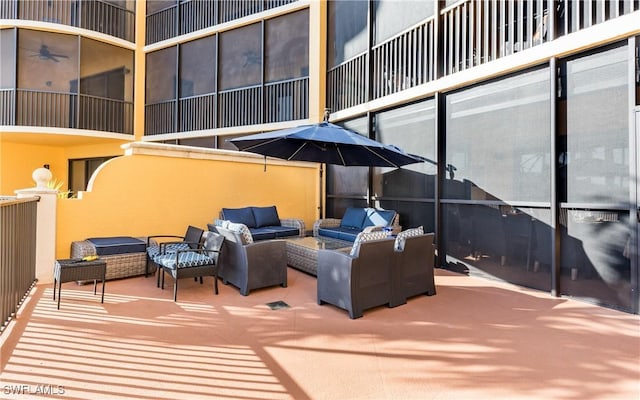 5704 Cape Harbour Dr Unit 105, Cape Coral, FL 33914 - view of patio / terrace with outdoor lounge area