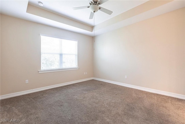 3905 Dunnster Ct, Fort Myers, FL 33916 - empty room featuring carpet, a smoke detector, a raised ceiling, and baseboards