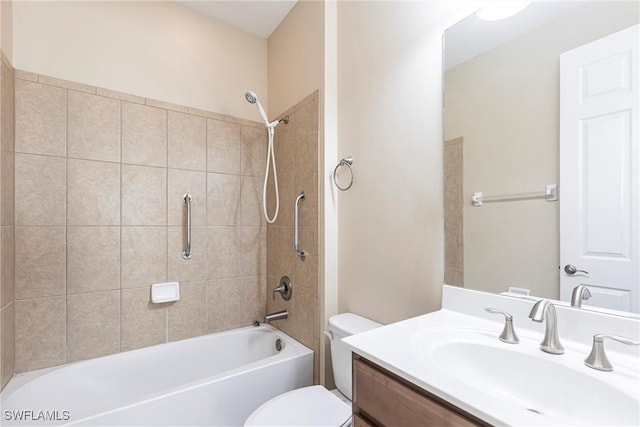 3905 Dunnster Ct, Fort Myers, FL 33916 - bathroom with toilet, vanity, and washtub / shower combination