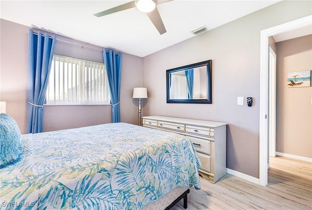 305 SW 8th St, Cape Coral, FL 33991 - bedroom featuring light wood finished floors, baseboards, and ceiling fan