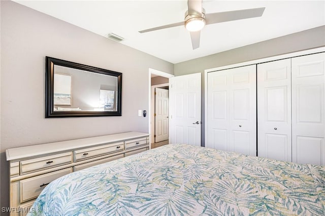 305 SW 8th St, Cape Coral, FL 33991 - bedroom featuring a closet and ceiling fan