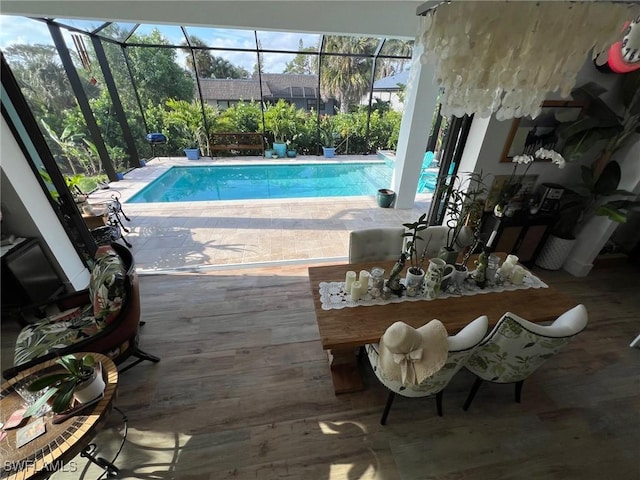 548 5th Ave, Marco Island, FL 34145 - outdoor pool featuring a patio area and glass enclosure
