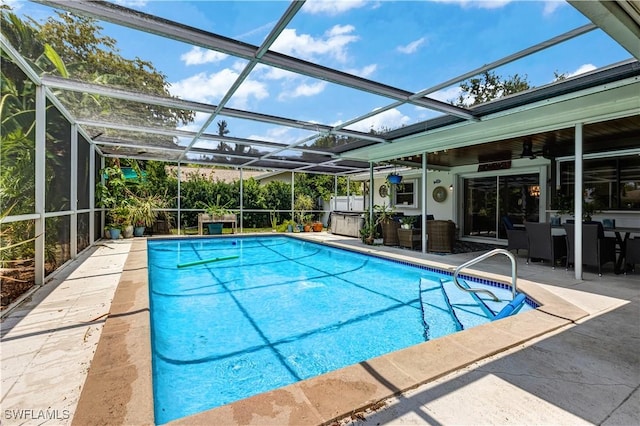 5692 Eichen Cir W, Fort Myers, FL 33919 - view of pool with a patio area and a lanai