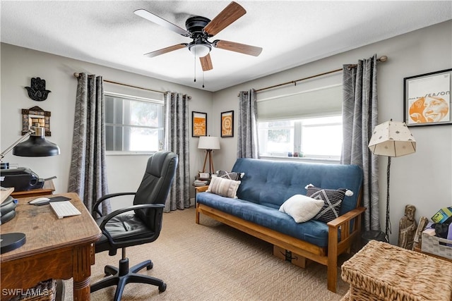 5692 Eichen Cir W, Fort Myers, FL 33919 - office with carpet flooring and a ceiling fan