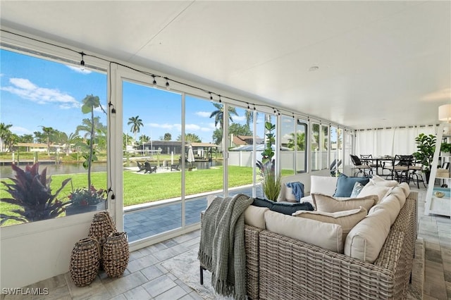 6212 Cocos Dr, Fort Myers, FL 33908 - sunroom with a water view, outdoor lounge area, and outdoor dining space