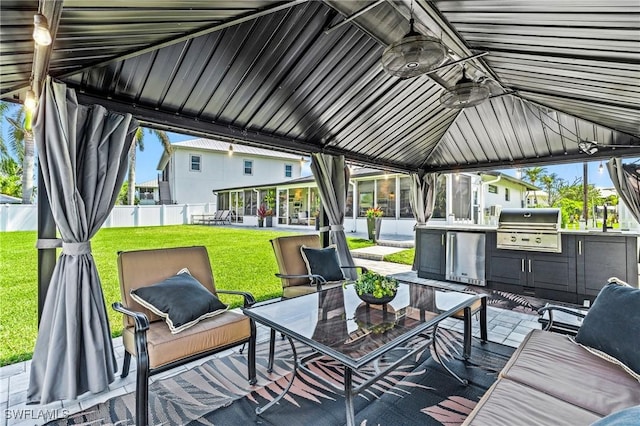 6212 Cocos Dr, Fort Myers, FL 33908 - view of patio / terrace with grilling area and an outdoor kitchen