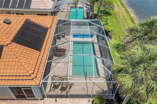3774 Whidbey Way, Naples, FL 34119 - drone / aerial view of a nearby body of water and a pool area