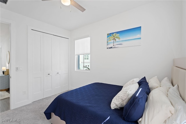 5851 Shell Cove Dr Unit 101A, Cape Coral, FL 33914 - carpeted bedroom with a closet and a ceiling fan