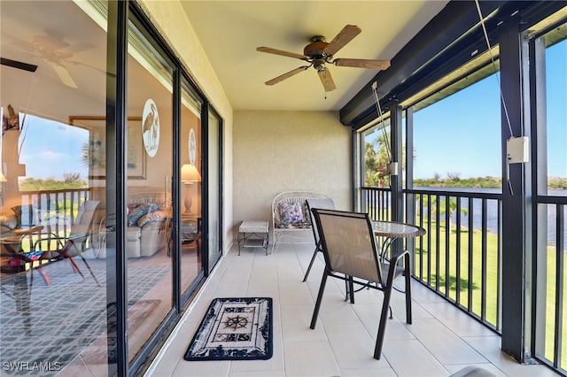 16000 Bay Pointe Blvd Unit 307, North Fort Myers, FL 33917 - sunroom / solarium featuring ceiling fan