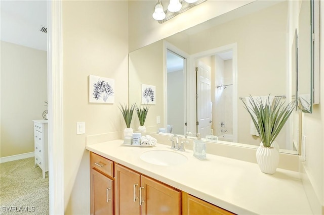 12490 Kentwood Ave, Fort Myers, FL 33913 - full bathroom with vanity, shower / washtub combination, and baseboards