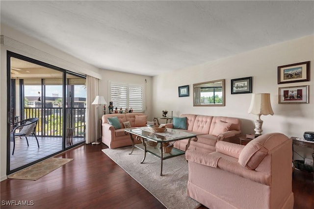 6979 Winkler Rd Unit 135, Fort Myers, FL 33919 - living area featuring dark wood-style flooring