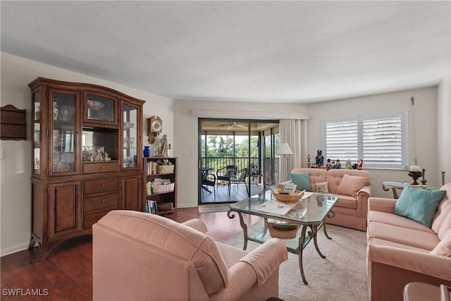 6979 Winkler Rd Unit 135, Fort Myers, FL 33919 - living room featuring wood finished floors and baseboards