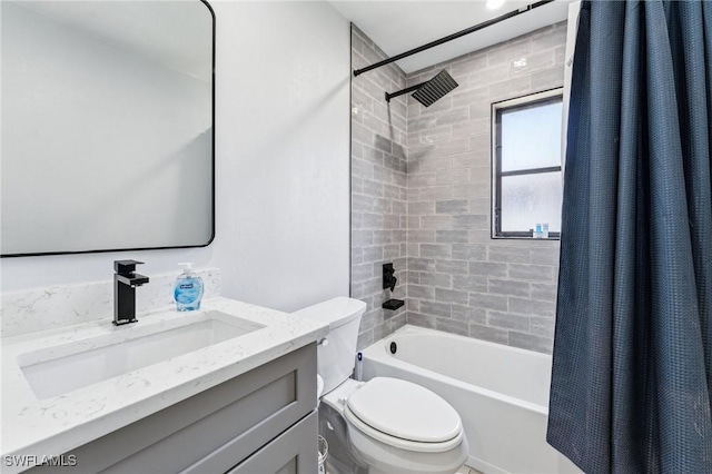 17365 Butler Rd, Fort Myers, FL 33967 - full bathroom with shower / bath combo with shower curtain, toilet, and vanity