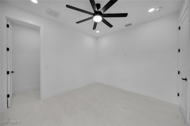 336 NE 25th St, Cape Coral, FL 33909 - spare room featuring ceiling fan, recessed lighting, and baseboards