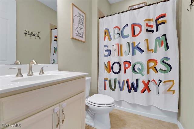 2510 SW 24th Ct, Cape Coral, FL 33914 - full bathroom with vanity, toilet, and tile patterned flooring