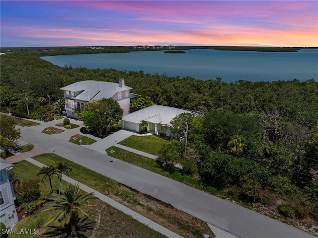 1923 Sheffield Ave, Marco Island, FL 34145 - aerial view at dusk of a water view