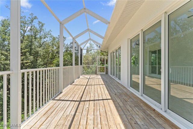 1923 Sheffield Ave, Marco Island, FL 34145 - wooden terrace with a lanai