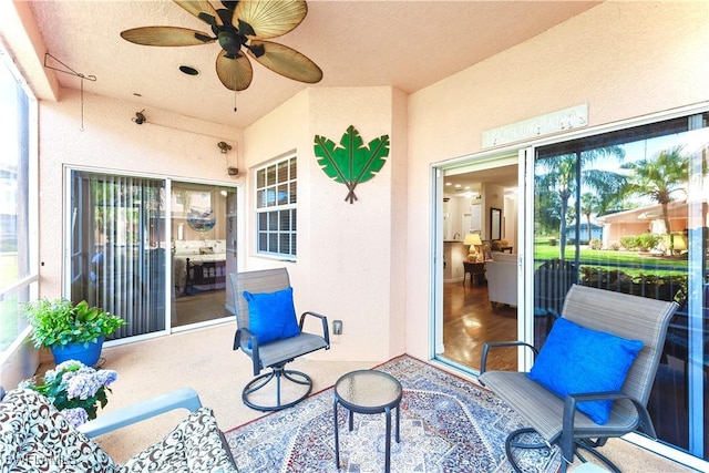 19977 Lake Vista Cir Unit 17A, Lehigh Acres, FL 33936 - view of patio with a ceiling fan