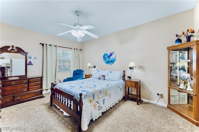 19977 Lake Vista Cir Unit 17A, Lehigh Acres, FL 33936 - bedroom with carpet and a ceiling fan