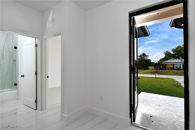 6010 Acorn Cir, Labelle, FL 33935 - interior space with marble look tile flooring and baseboards