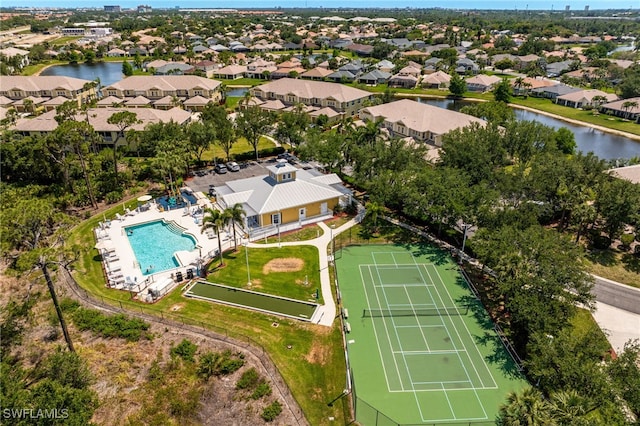 14746 Calusa Palms Dr Unit 102, Fort Myers, FL 33919 - aerial perspective of suburban area with a pool area and a large body of water