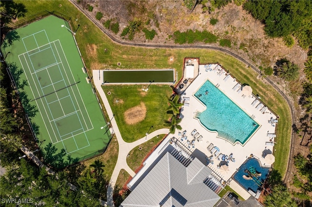 14746 Calusa Palms Dr Unit 102, Fort Myers, FL 33919 - bird's eye view of a pool area