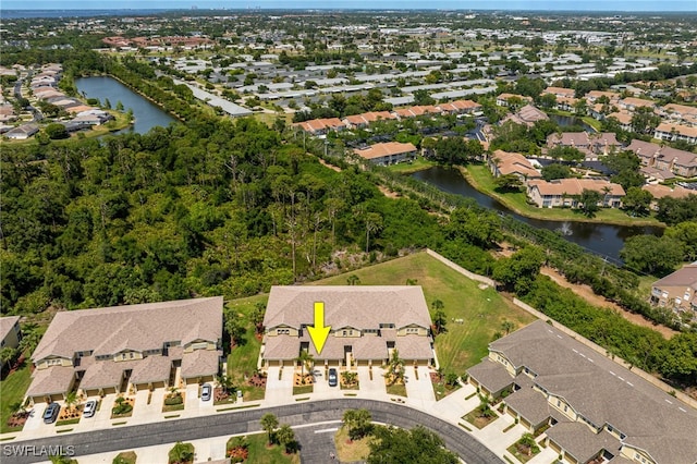 14746 Calusa Palms Dr Unit 102, Fort Myers, FL 33919 - aerial overview of property's location with a large body of water and nearby suburban area