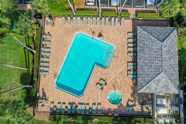 10016 Majestic Ave, Fort Myers, FL 33913 - view from above of property with a pool area
