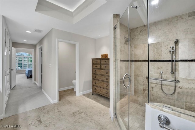 591 Audubon Blvd Unit B202, Naples, FL 34110 - ensuite bathroom featuring a shower stall and recessed lighting