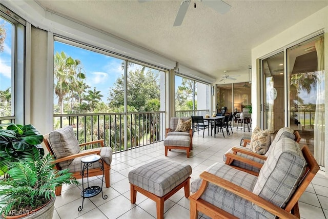 591 Audubon Blvd Unit B202, Naples, FL 34110 - sunroom featuring ceiling fan, outdoor dining space, and an outdoor living space