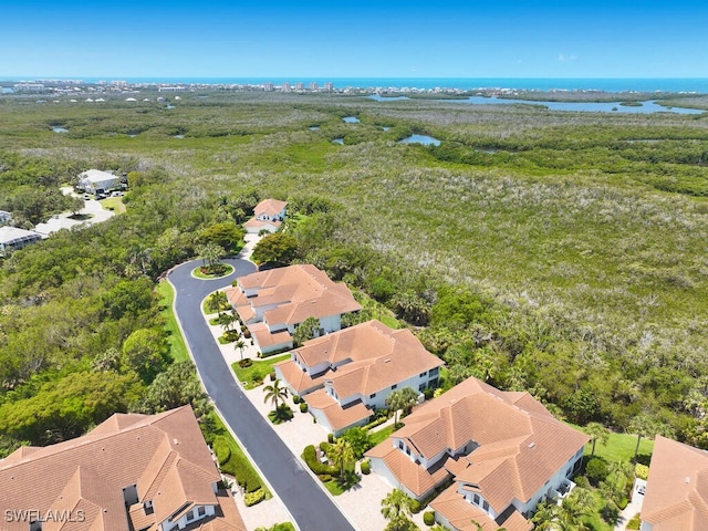 26986 Montego Pointe Ct Unit 202, Bonita Springs, FL 34134 - aerial perspective of suburban area featuring a heavily wooded area and a large body of water