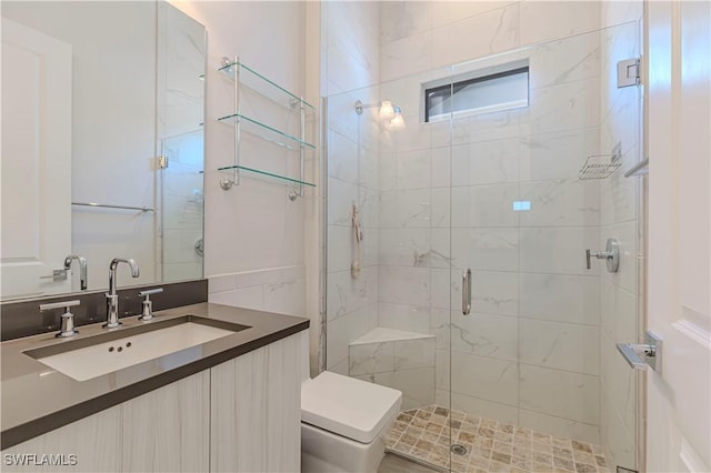10138 Palazzo Dr, Naples, FL 34119 - full bathroom with a shower stall, vanity, and toilet