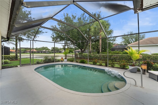 12501 Walden Run Dr, Fort Myers, FL 33913 - outdoor pool with a patio area and glass enclosure
