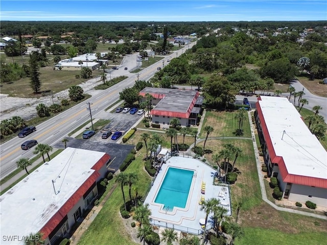 198 Joel Blvd Unit 5, Lehigh Acres, FL 33936 - drone / aerial view of a pool area