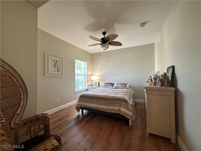 4219 Tequesta Dr, Estero, FL 33928 - bedroom with baseboards, wood finished floors, and a ceiling fan