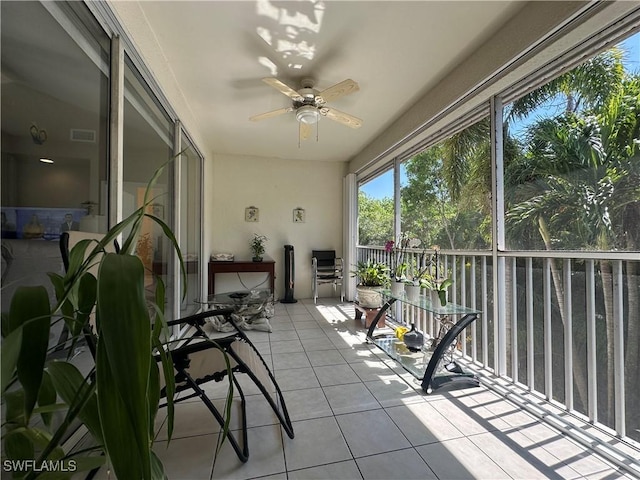 4219 Tequesta Dr, Estero, FL 33928 - sunroom / solarium with ceiling fan and tile patterned flooring