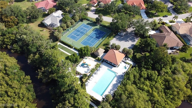 25560 Springtide Ct, Bonita Springs, FL 34135 - aerial perspective of suburban area with a pool