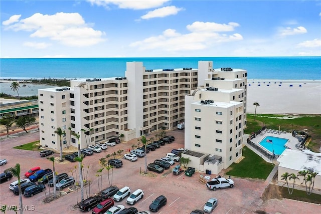 6672 Estero Blvd Unit A207, Fort Myers Beach, FL 33931 - aerial view of apartment complex, a large body of water, and a pool area