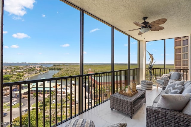 5793 Cape Harbour Dr Unit 1119, Cape Coral, FL 33914 - sunroom with a water view
